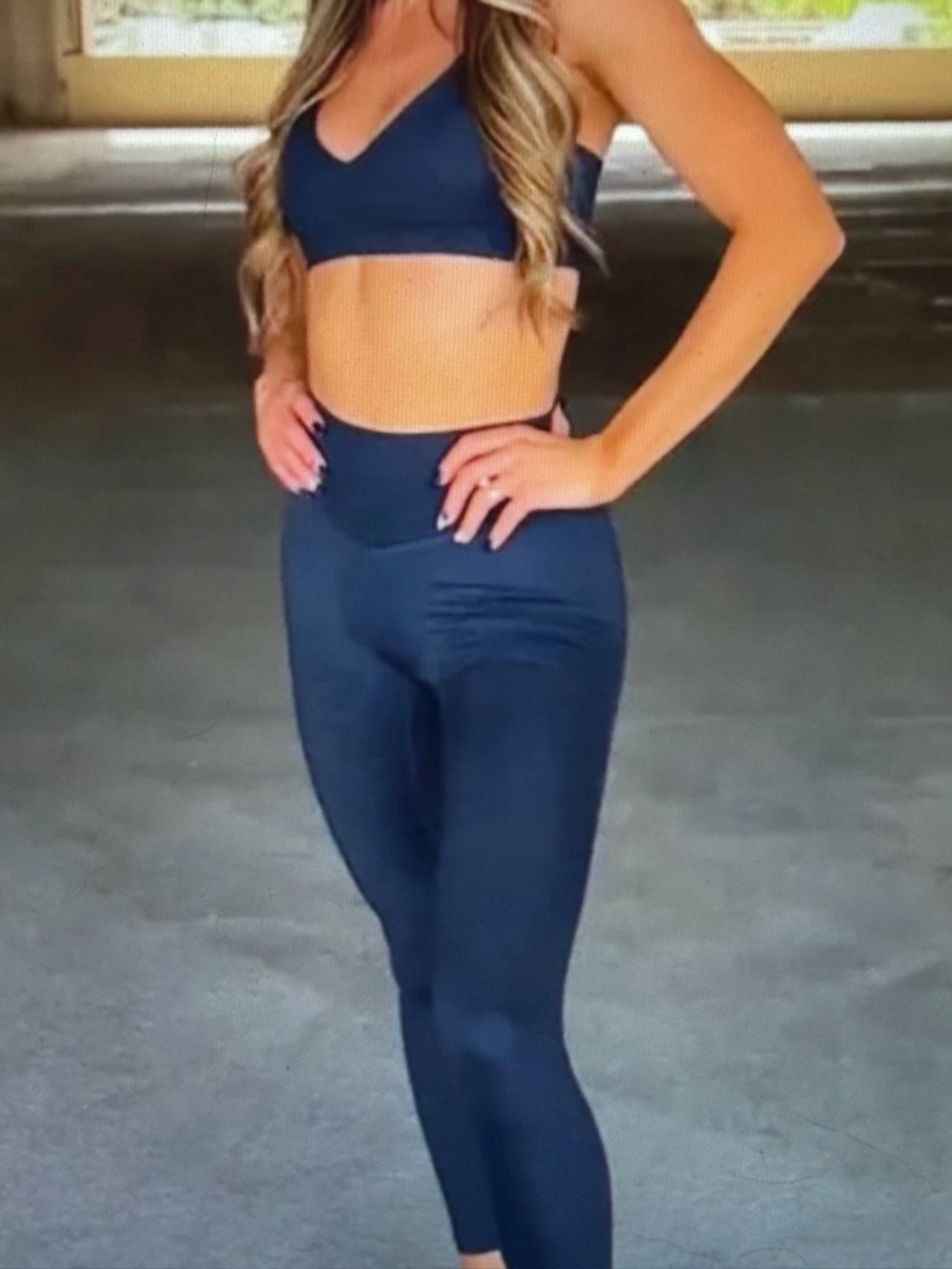 Vitality Cloud Navy Seamless Sports Bra and Legging Set